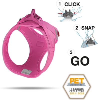 Show full view: Curli Clasp Vest Air-Mesh Dog Harness, Fuchsia, X-Small slide 2 of 11
