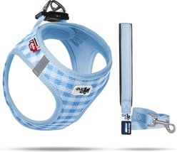 Curli Vest Air-Mesh Dog Harness & Dog Leash, Skyblue, XXX-Small