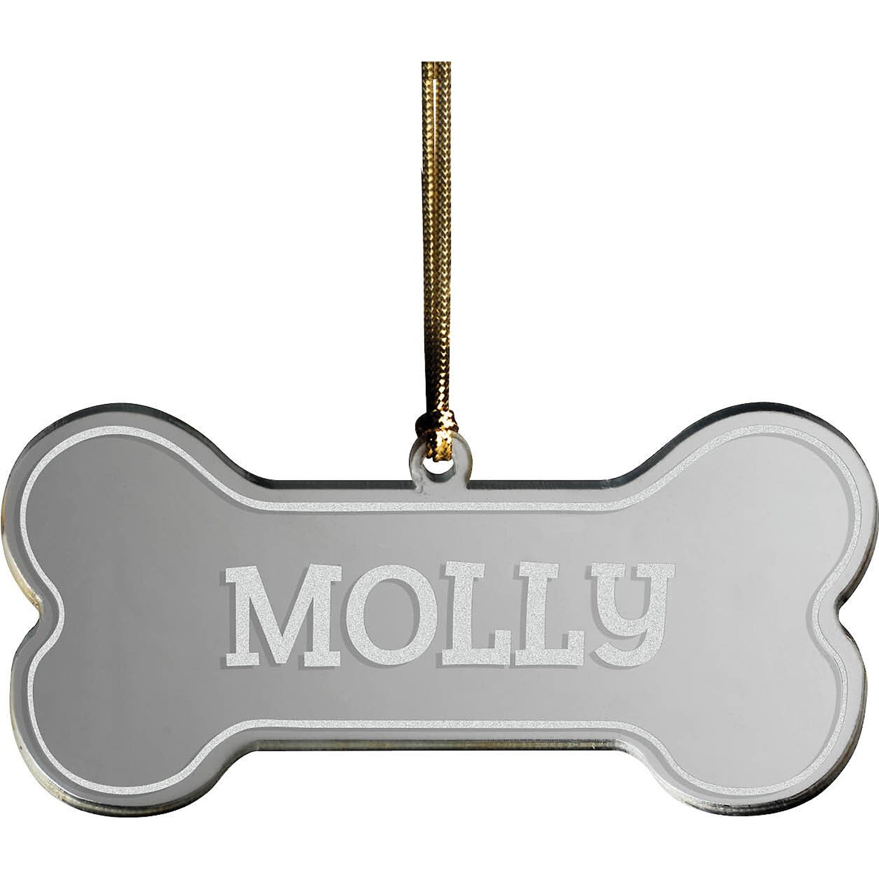 Custom Personalization Solutions Christmas Dog Bone Personalized Mirrored Acrylic Ornament