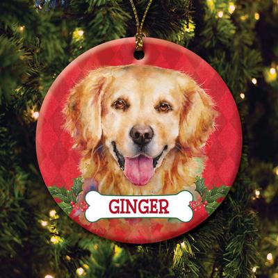 Show full view: Custom Personalization Solutions Christmas Dog Breeds Personalized Christmas Tree Ornament slide 2 of 8