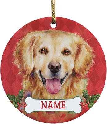 Show full view: Custom Personalization Solutions Christmas Dog Breeds Personalized Christmas Tree Ornament slide 3 of 8