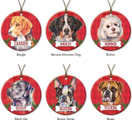 Show full view: Custom Personalization Solutions Christmas Dog Breeds Personalized Christmas Tree Ornament slide 5 of 8