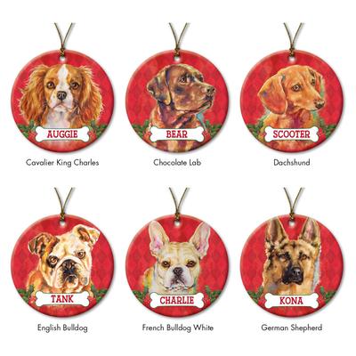 Show full view: Custom Personalization Solutions Christmas Dog Breeds Personalized Christmas Tree Ornament slide 6 of 8