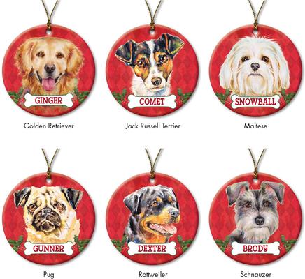 Show full view: Custom Personalization Solutions Christmas Dog Breeds Personalized Christmas Tree Ornament slide 7 of 8