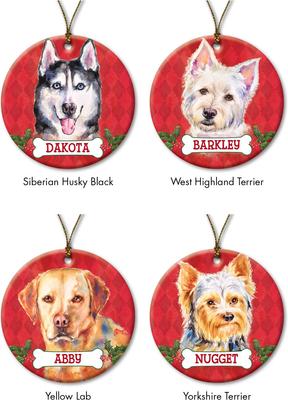 Show full view: Custom Personalization Solutions Christmas Dog Breeds Personalized Christmas Tree Ornament slide 8 of 8