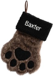 Custom Personalization Solutions Christmas Fur Paw Personalized Stocking, Dark Brown