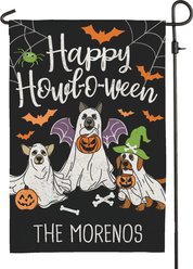Custom Personalization Solutions Happy Howl-O-Ween Garden Flag, Black
