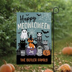 Custom Personalization Solutions Happy Meowloween Garden Flag, Blue slide 2 of 4