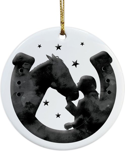 Show full view: Custom Personalization Solutions Horse & Rider Personalized Christmas Tree Ornament slide 4 of 4
