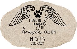 Custom Personalization Solutions I Have An Angel In Heaven I Call Him Pet Memorial Personalized Garden Stone, Grey
