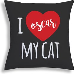 Custom Personalization Solutions I Love My Cat Personalized Throw Pillow slide 1 of 4