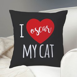 Custom Personalization Solutions I Love My Cat Personalized Throw Pillow slide 2 of 4