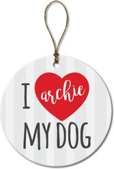 Custom Personalization Solutions I Love My Dog Personalized Christmas Tree Ornament