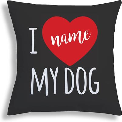 Show full view: Custom Personalization Solutions I Love My Dog Personalized Throw Pillow slide 3 of 4