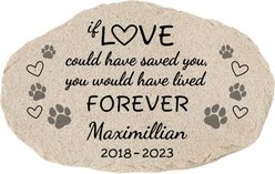 Custom Personalization Solutions If Love Could Have Saved You Pet Memorial Garden Stone, Grey