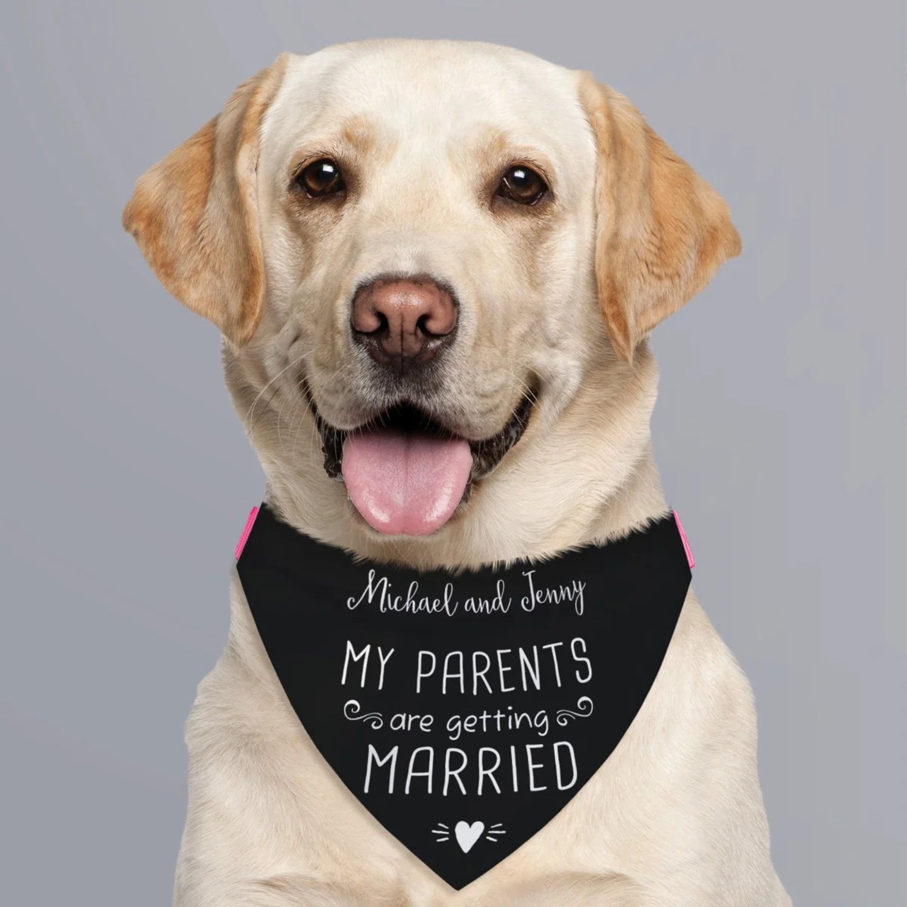 Custom Personalization Solutions My Parents Are Getting Married Personalized Dog Bandana, Black, Count