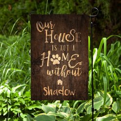 Custom Personalization Solutions Our House Is Not A Home Without A Dog Personalized Garden Flag, Brown slide 2 of 5