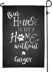 Custom Personalization Solutions Our House Is Not A Home Without A Dog Personalized Garden Flag, Charcoal