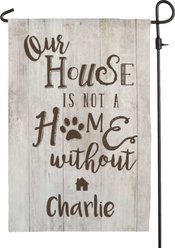 Custom Personalization Solutions Our House Is Not A Home Without A Dog Personalized Garden Flag, Ivory