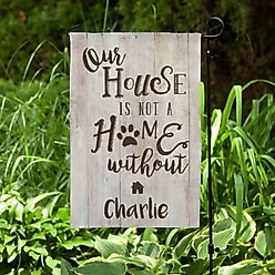 Custom Personalization Solutions Our House Is Not A Home Without A Dog Personalized Garden Flag, Ivory slide 2 of 5