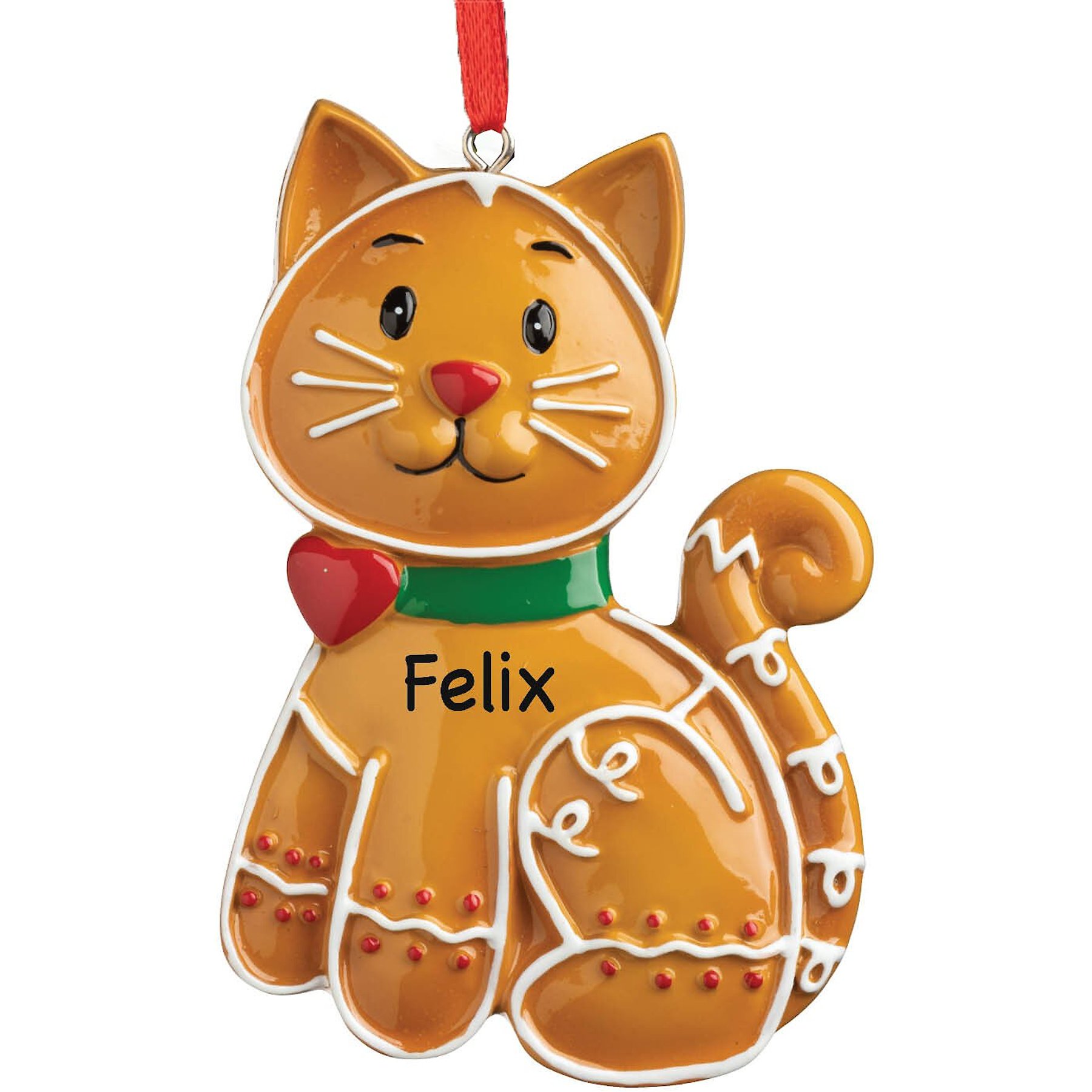 Custom Personalization Solutions Christmas Personalized Gingerbread Cat Ornament
