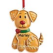 Show in main carousel: Custom Personalization Solutions Personalized Gingerbread Dog Ornament slide 1 of 5