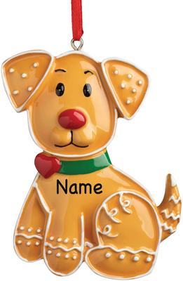 Show full view: Custom Personalization Solutions Christmas Personalized Gingerbread Dog Ornament slide 4 of 6