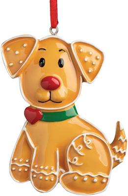 Show full view: Custom Personalization Solutions Christmas Personalized Gingerbread Dog Ornament slide 5 of 6
