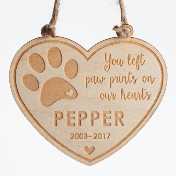 Custom Personalization Solutions Christmas Pet Memorial Wooden Personalized Christmas Tree Ornament