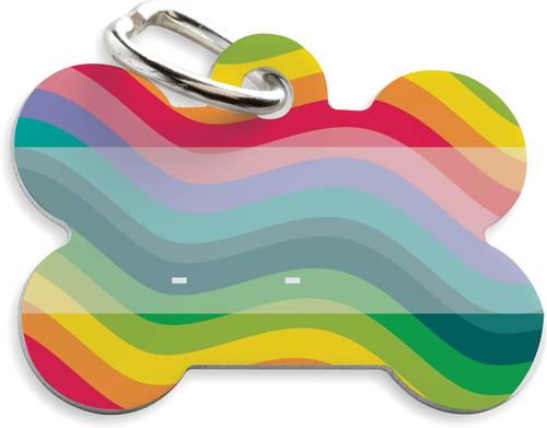 Show full view: Custom Personalization Solutions Rainbow Wave Personalized Pet Tag slide 4 of 5