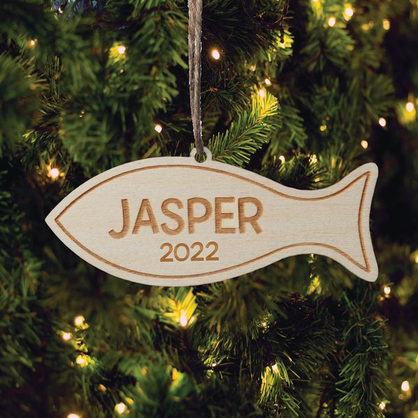 Custom Personalization Solutions Christmas Sweet Kitty Wooden Personalized Christmas Tree Ornament