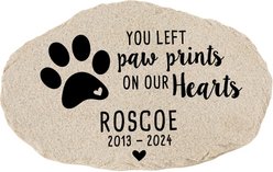 Custom Personalization Solutions You Left Paw Prints On Our Hearts Garden Stone, Grey