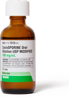Show full view: Cyclosporine (Generic) Modified Oral Solution, 100 mg/mL, 50 mL, 2 count slide 3 of 7