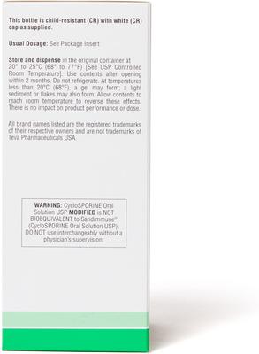 Show full view: Cyclosporine (Generic) Modified Oral Solution, 100mg/mL, 50mL slide 5 of 7
