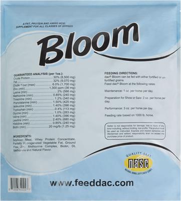 Show full view: DAC Bloom Coat Care & Weight Gain Powder Horse Supplement, 20-lb bag slide 2 of 4