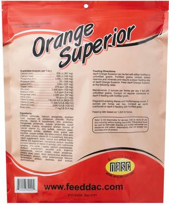 Show full view: DAC Orange Superior Comprehensive Powder Horse Supplement, 5-lb bucket slide 2 of 3