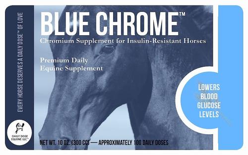 Show full view: Daily Dose Equine Blue Chrome Insulin-Resistant Liquid Horse Supplement, 10-fl oz bottle slide 2 of 5