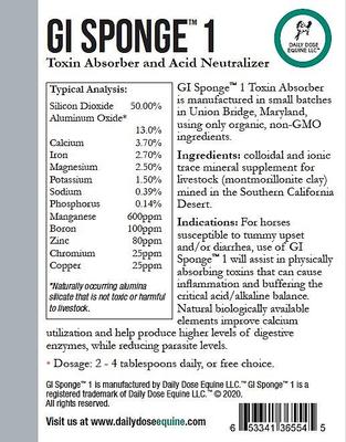 Show full view: Daily Dose Equine GI Sponge 1 Toxin Absorber & Acid Neutralizer Powder Horse Supplement, 6-lb bucket slide 3 of 4