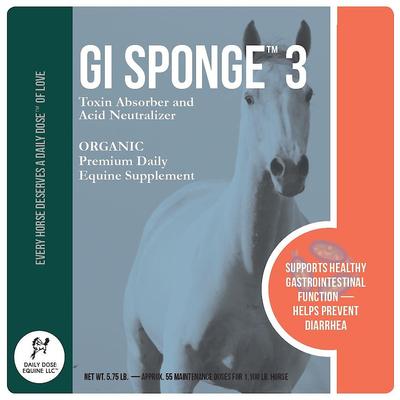 Show full view: Daily Dose Equine GI Sponge 3 Toxin Absorber & Acid Neutralizer Powder Horse Supplement, 5.75-lb bucket slide 2 of 3