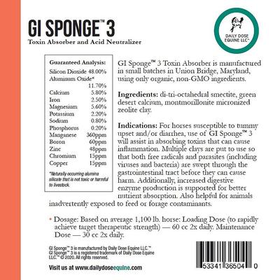 Show full view: Daily Dose Equine GI Sponge 3 Toxin Absorber & Acid Neutralizer Powder Horse Supplement, 5.75-lb bucket slide 3 of 3