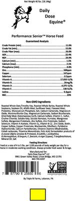 Show full view: Daily Dose Equine Senior Horse Feed, 40-lb bag slide 2 of 4