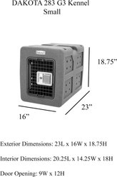 Dakota 283 G3 Framed Door Dakota Guard Antimicrobial Dog Kennel, Small, Dark Granite slide 2 of 6