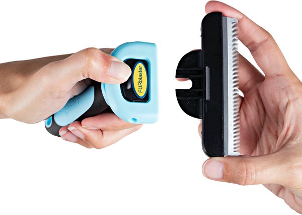 Show full view: Dakpets FURblaster Deshedding & Light Trimming Tool for Long & Short Hair Dogs & Cats, Blue slide 4 of 11