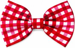 DAPPER DEXTER Sweetheart Plaid Accessories Dog Bow Tie, Red