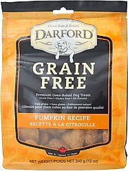 Darford Grain-Free Baked Pumpkin Recipe with Mixed Vegetables Dog Treats, 12-oz bag