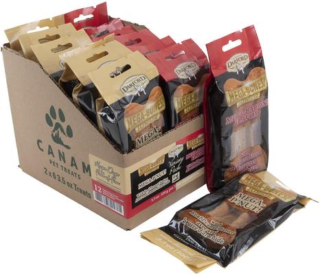 Show full view: Darford Junior Mega Bacon & Mega P'Nut Variety Pack Adult Dog Bones, Medium/Large, case of 12 slide 6 of 8