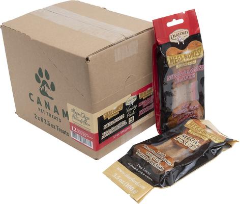 Show full view: Darford Junior Mega Bacon & Mega P'Nut Variety Pack Adult Dog Bones, Medium/Large, case of 12 slide 7 of 8