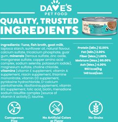 Dave's Pet Food Grain-Free Tuna Flavored in Gravy with Goat's Milk Wet Cat Food, 5.5-oz can, 12 count slide 2 of 9