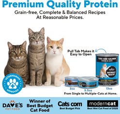 Dave's Pet Food Naturally Healthy Tuna & Salmon Dinner in Aspic Grain-Free Canned Wet Cat Food, 13-oz, case of 12 slide 2 of 9