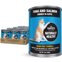 Dave's Pet Food Naturally Healthy Tuna & Salmon Dinner in Aspic Grain-Free Canned Wet Cat Food, 13-oz, case of 12